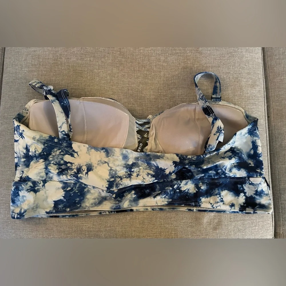 Torrid Blue and White Tie-Dye Swim top - Picture 2 of 3